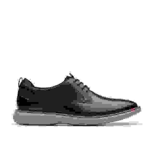 clarks Brantin Plain Black Leather