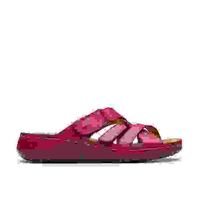clarks Cecily Slide Red Leather