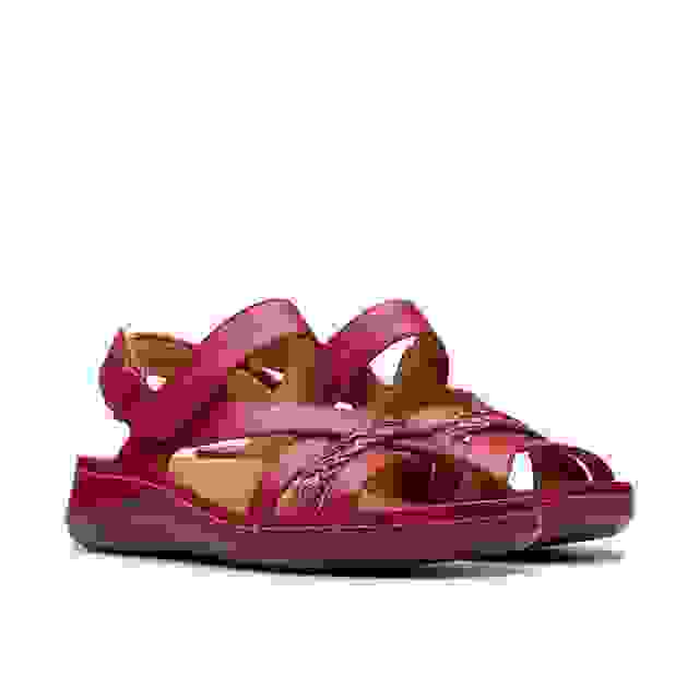 Clarks Cecily Strap Red Leather