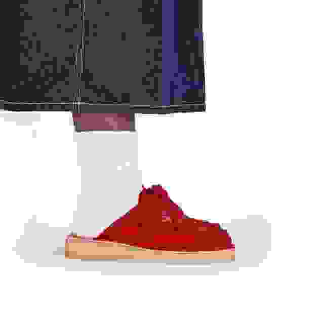 Clarks Desert Nomad Mule Red Suede