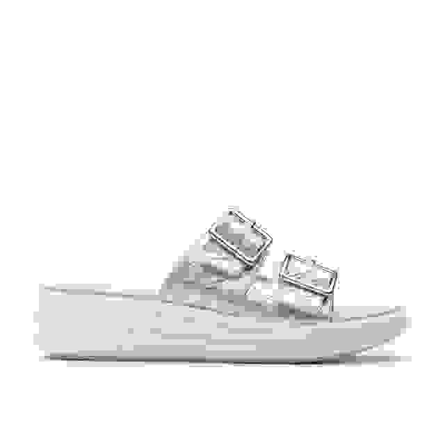 clarks Drift Buckle Silver Metallic