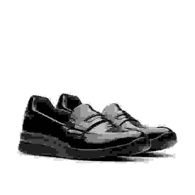 Clarks Ellowyn Penny Black Crinkle Patent