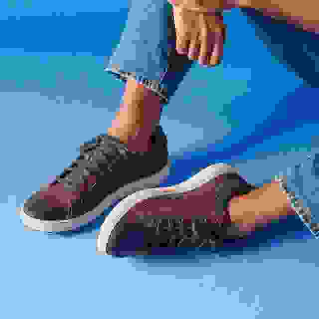 Clarks Mapstone Lace Mahogany Leather