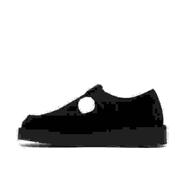 Clarks Nomad T Bar. Black Suede