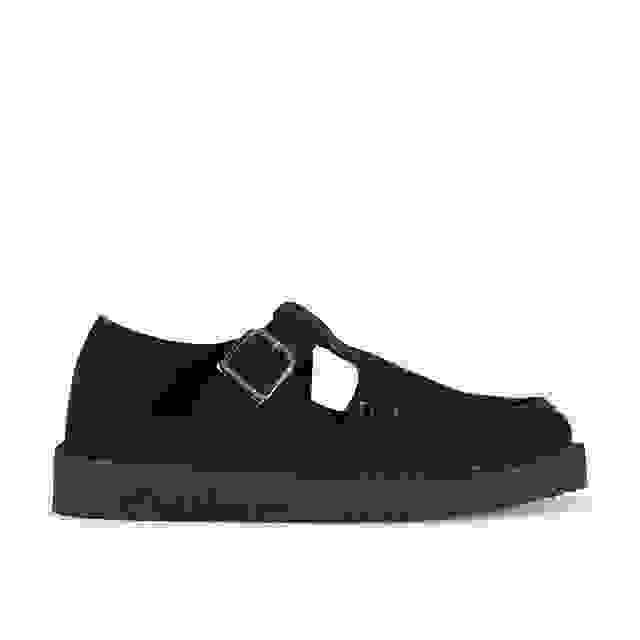 clarks Nomad T Bar Black Suede