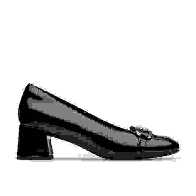 clarks Nyta 45 Court Black Patent
