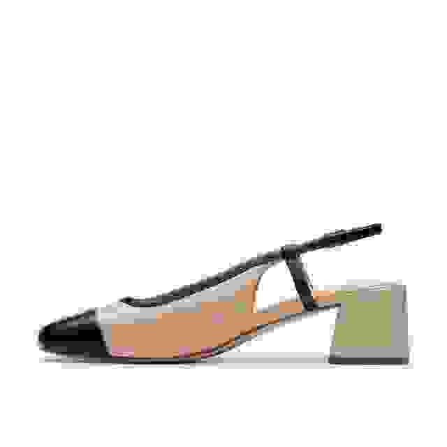 Clarks Nyta 45 Sling Sand Combination Leather