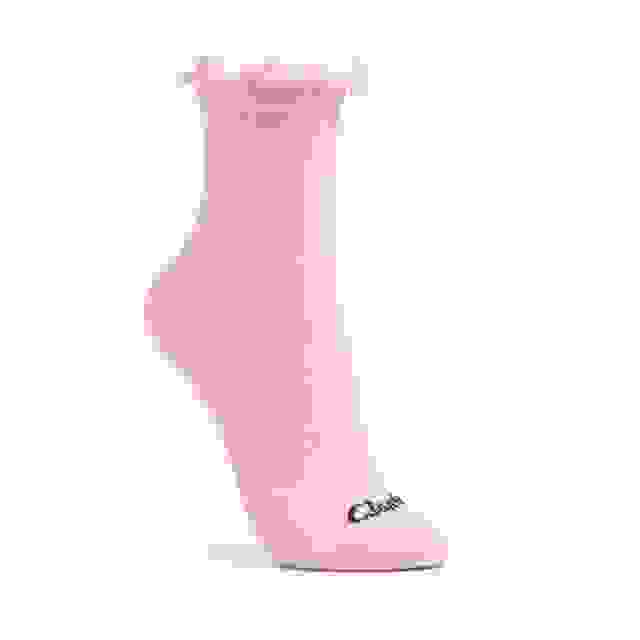 Clarks Pointelle Ruffle Crew Pink