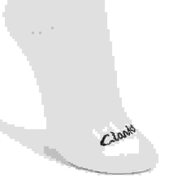 Clarks Pointelle Ruffle Crew White