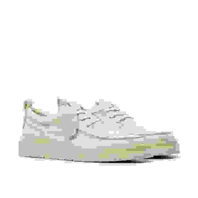 Clarks Polden Moc Off White Canvas