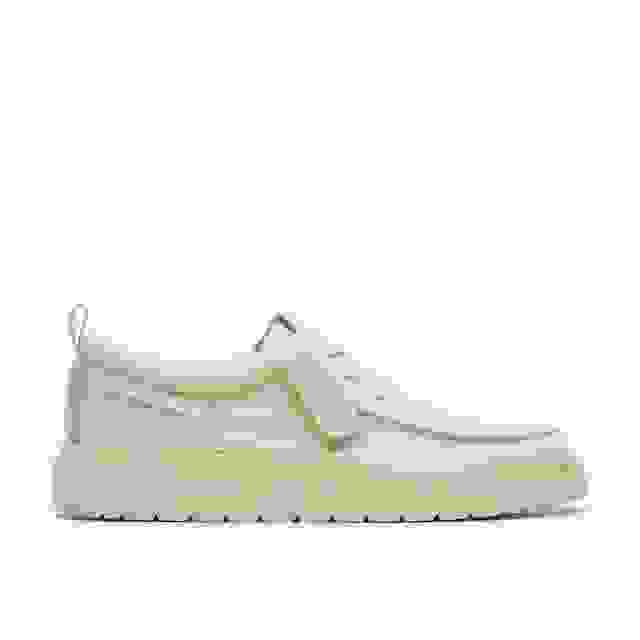 clarks Polden Moc Off White Canvas