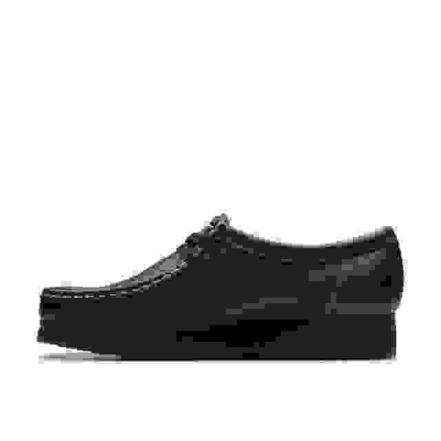 Clarks Wallabee Black Tumbled Leather