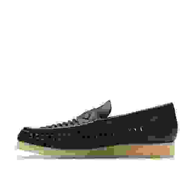 Clarks Wallabee Penny Weave Black Leather