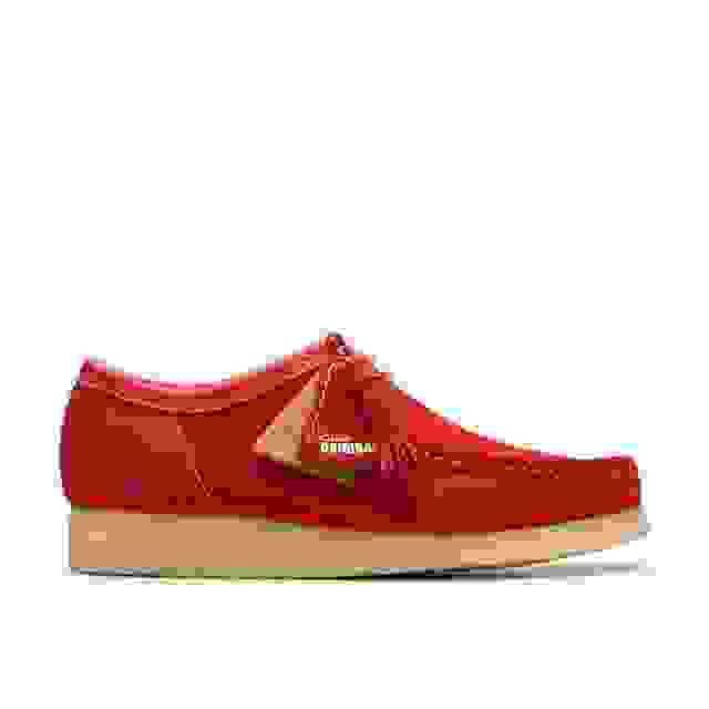 clarks Wallabee Red Suede