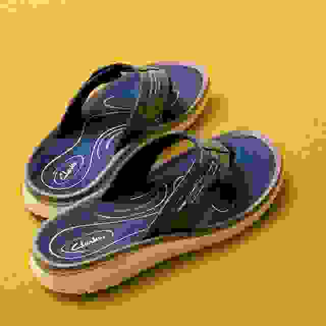 Clarks Wesley Sun Navy Leather