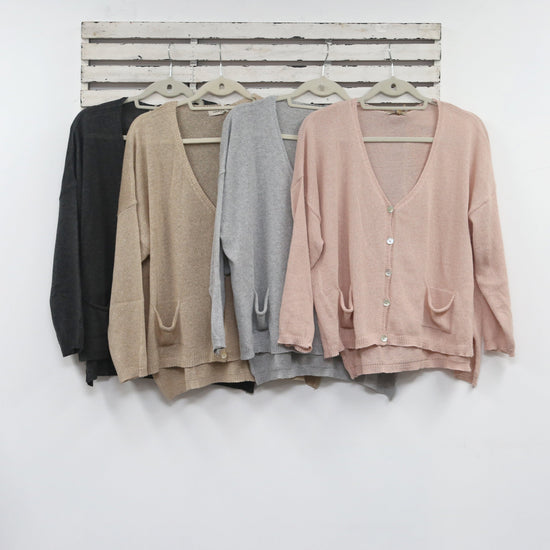 classic collection Charcoal cotton knit blend with buttons