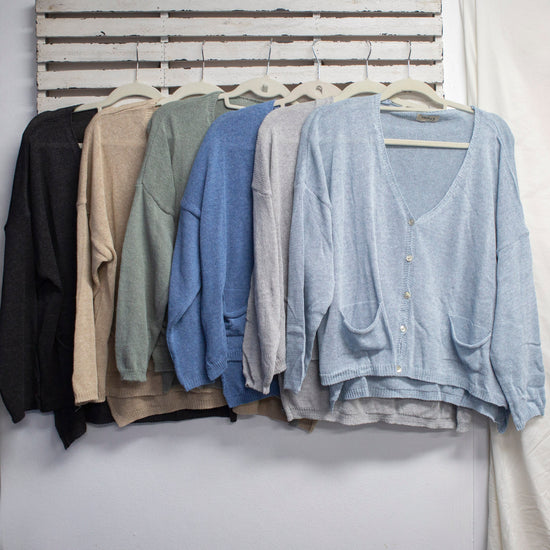 classic collection Charcoal cotton knit blend with buttons