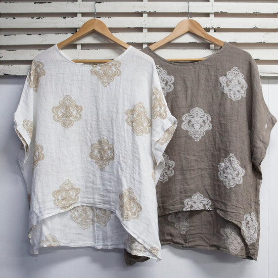 classic collection Printed Linen top