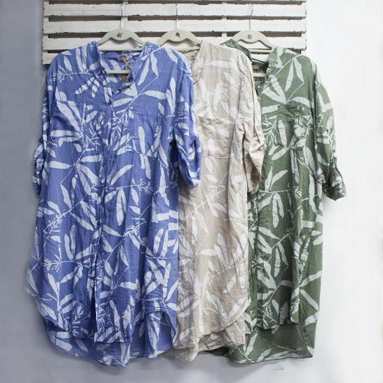 classic collection Cotton pattern detail dress with round neck buttons and pocket detail