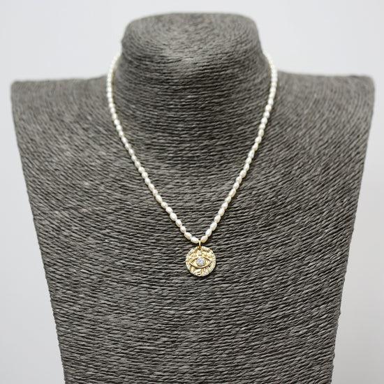 classic collection Fresh water pearl necklace with sterling silver gold plated