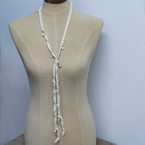 classic collection Natural cord necklace with pearl charms