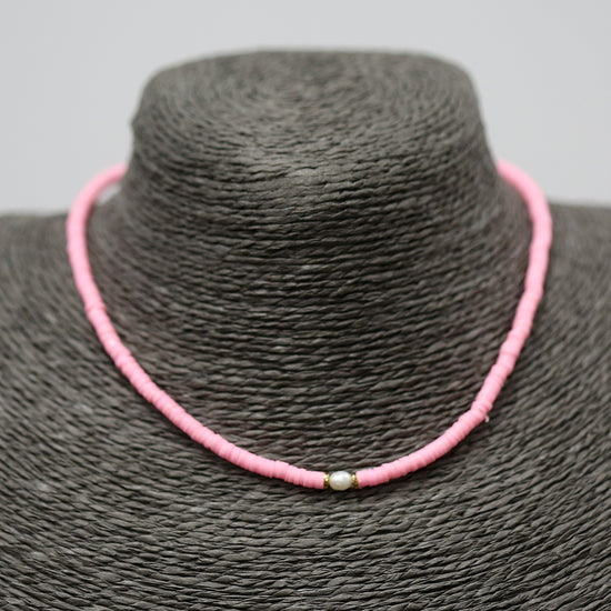 classic collection Pink bead necklace with fresh water pearl