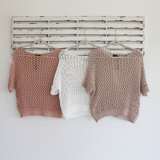 classic collection Pink crotchet short sleeve top 2 per pack