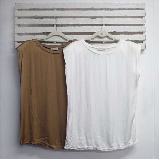 classic collection Silk blend and cotton top with shoulder pads