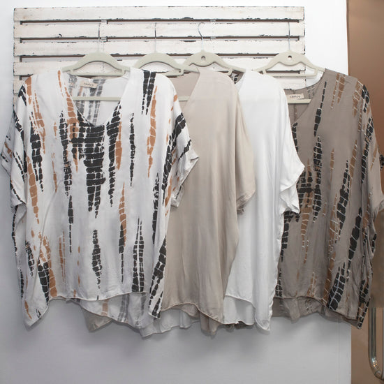 classic collection V neck silk blend top with sleeves