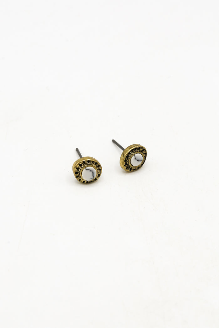 classics 77 Off Road Traveller Engraved Composite Stud Earrings