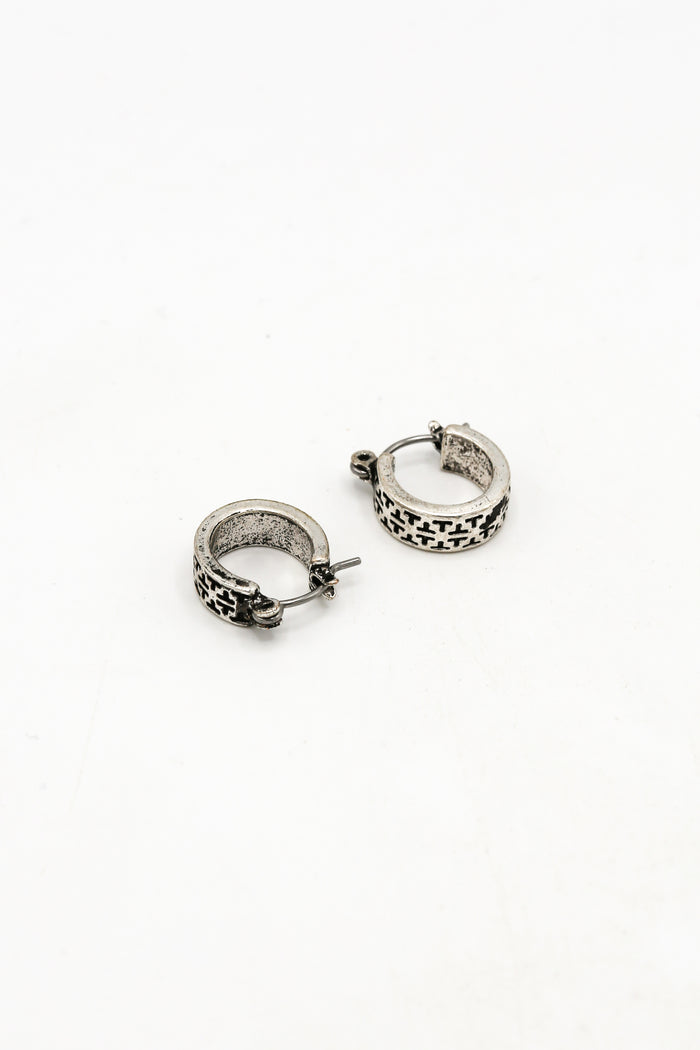 Classics 77 Off Road Traveller Engraved Pattern Hoop Earrings