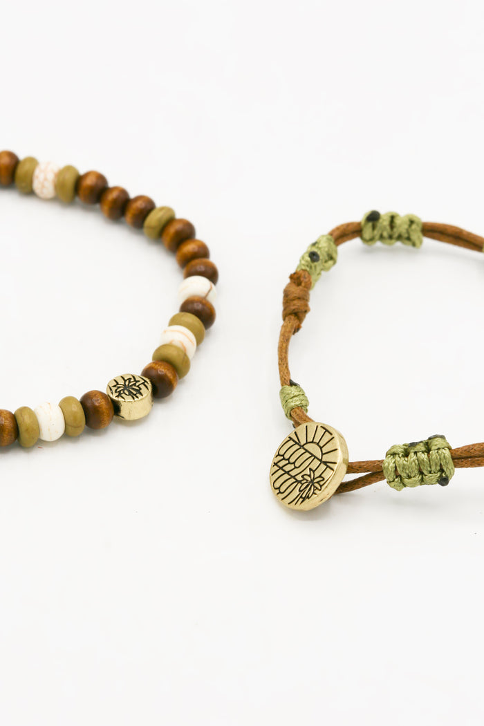 Classics 77 Sands Of Time Beaded And Cord Bracelet In Brown