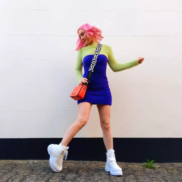 Claudia Canova Alice Line Print Interchangeable Bag Strap Black-White