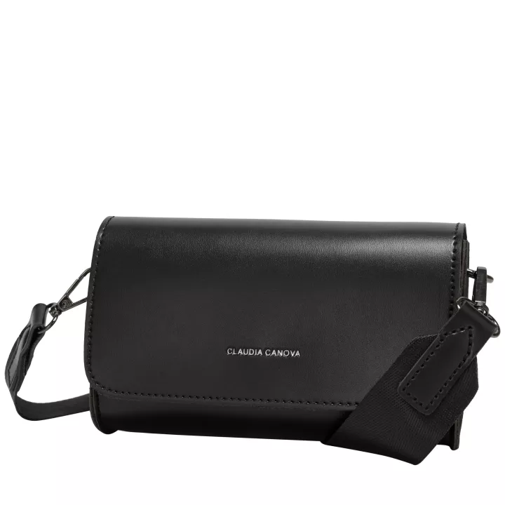 Claudia Canova Brienne Beau Flapover Shoulder Bag Black