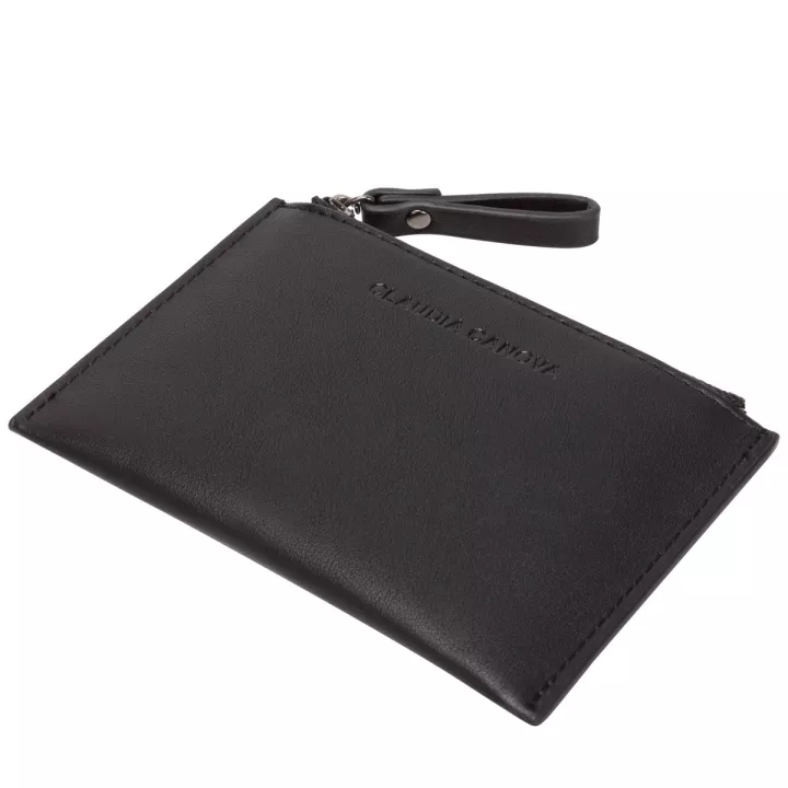 Claudia Canova Brienne Carella Zip Top Credit Card Slot Purse Black