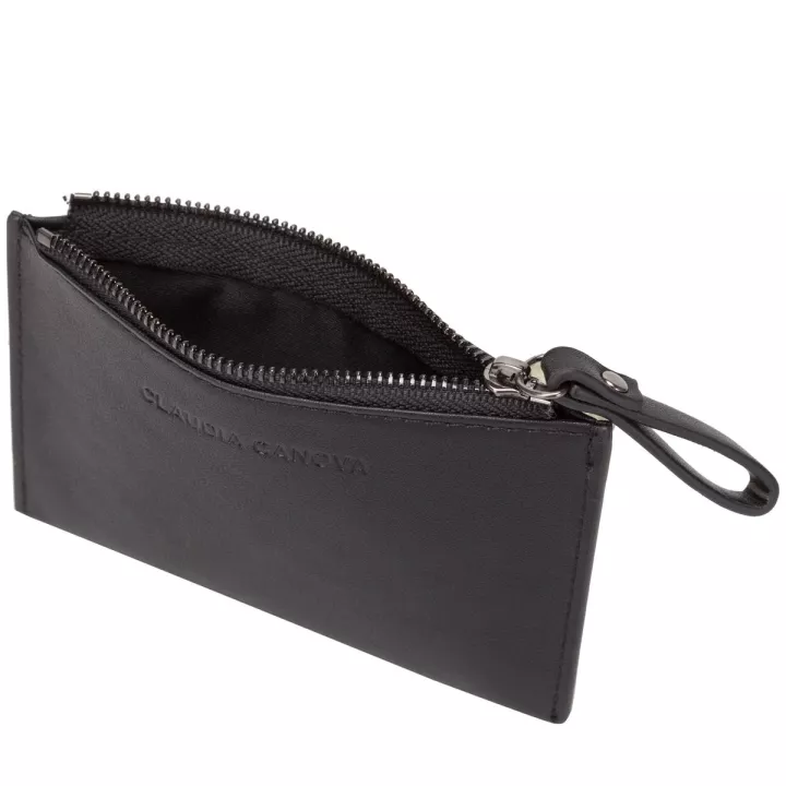 Claudia Canova Brienne Carella Zip Top Credit Card Slot Purse Black