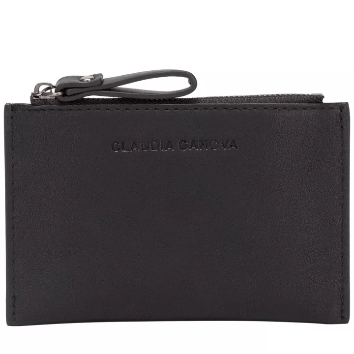 claudia canova Brienne Carella Zip Top Credit Card Slot Purse Black