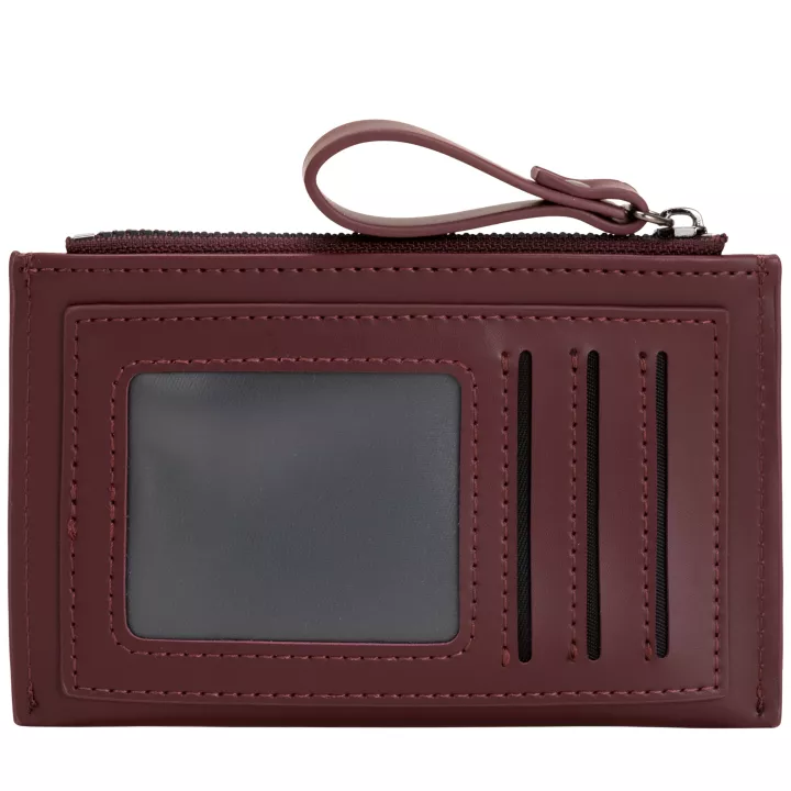 Claudia Canova Brienne Carella Zip Top Credit Card Slot Purse Burgundy