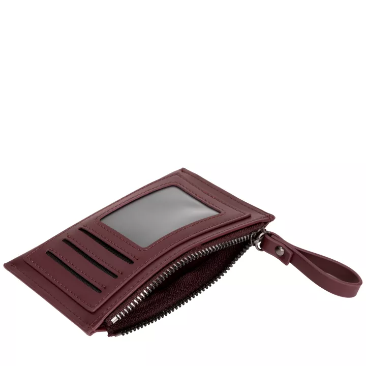 Claudia Canova Brienne Carella Zip Top Credit Card Slot Purse Burgundy