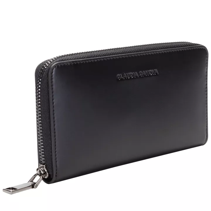 Claudia Canova Brienne Corinna Large Zip Round Purse Black