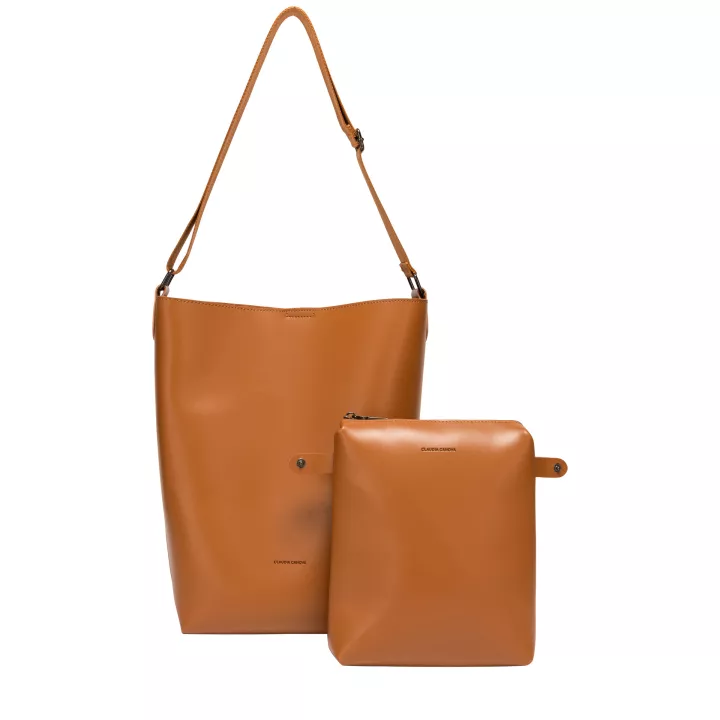 claudia canova Brienne Leigh Larger Bucket Shoulder Bag Tan