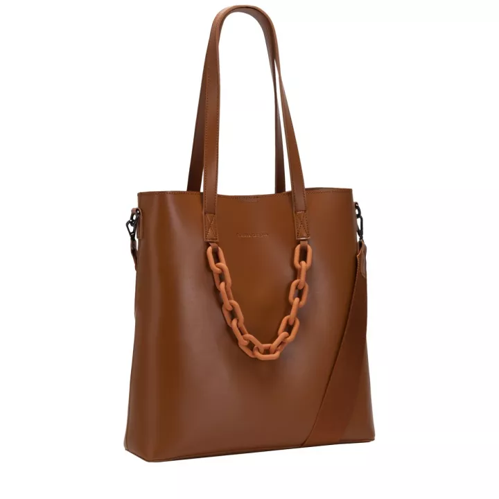 Claudia Canova Katea Elizabeth Chain Tote Bag Tan