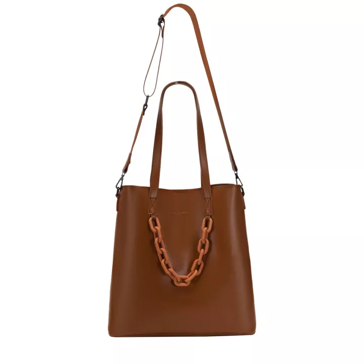 Claudia Canova Katea Elizabeth Chain Tote Bag Tan