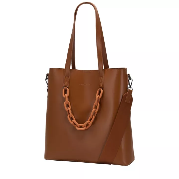 Claudia Canova Katea Elizabeth Chain Tote Bag Tan