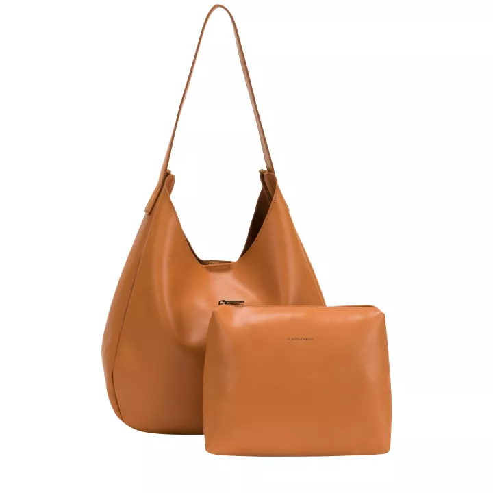 claudia canova Milan City Glide Hobo Tote Bag Tan