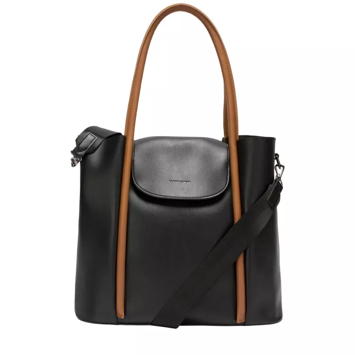 Claudia Canova Milan Raya Xl Tote Bag Black-Tan