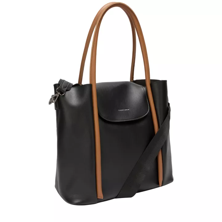 Claudia Canova Milan Raya Xl Tote Bag Black-Tan