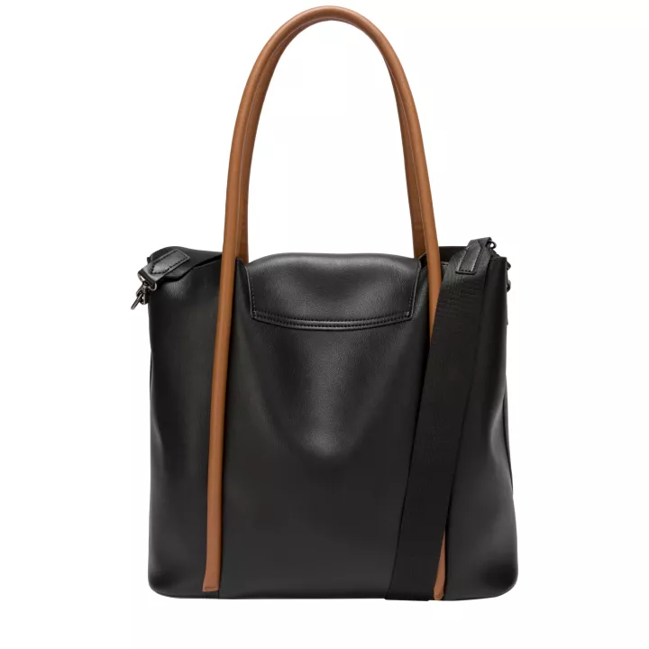 Claudia Canova Milan Raya Xl Tote Bag Black-Tan