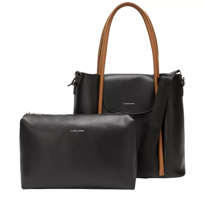claudia canova Milan Raya Xl Tote Bag Black-Tan