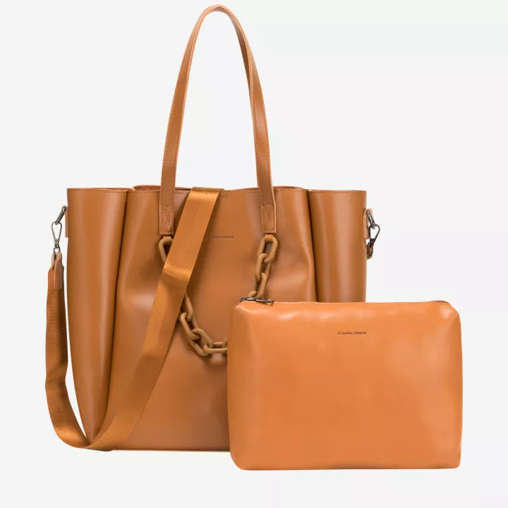 claudia canova Milan Romilly Large Tote Bag Tan